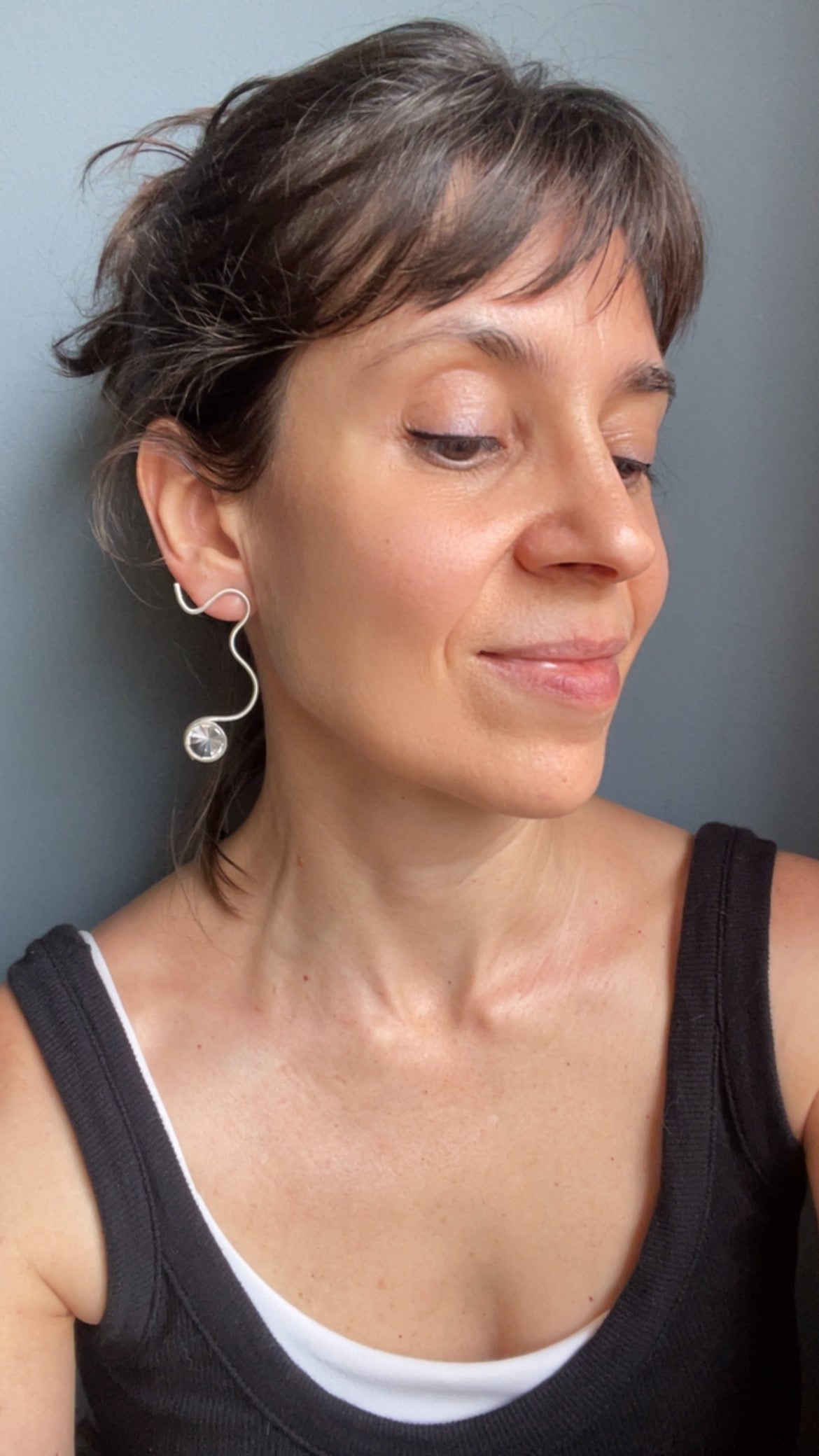 Brinco Rastros 1 quartzo branco