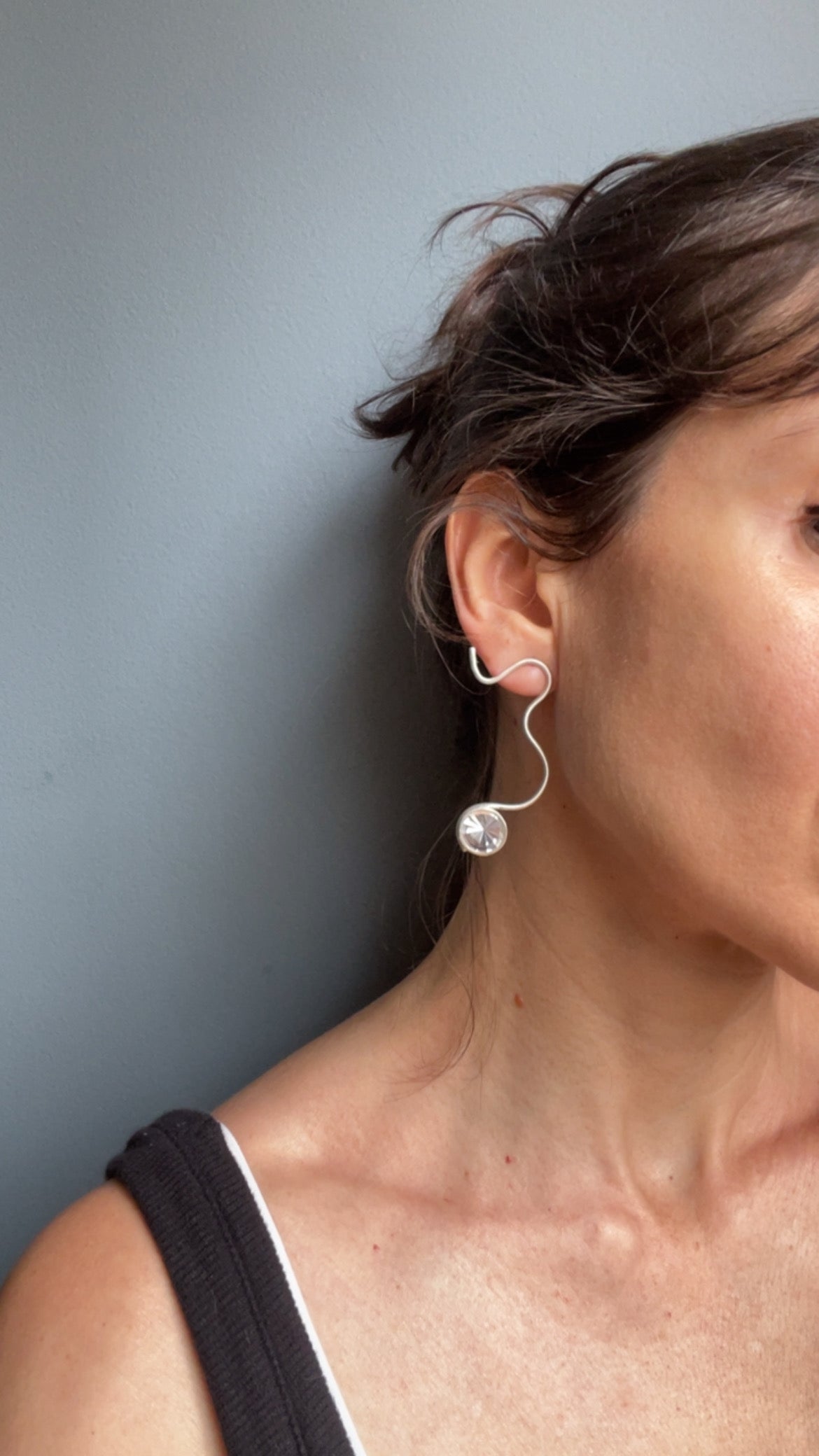 Brinco Rastros 1 quartzo branco